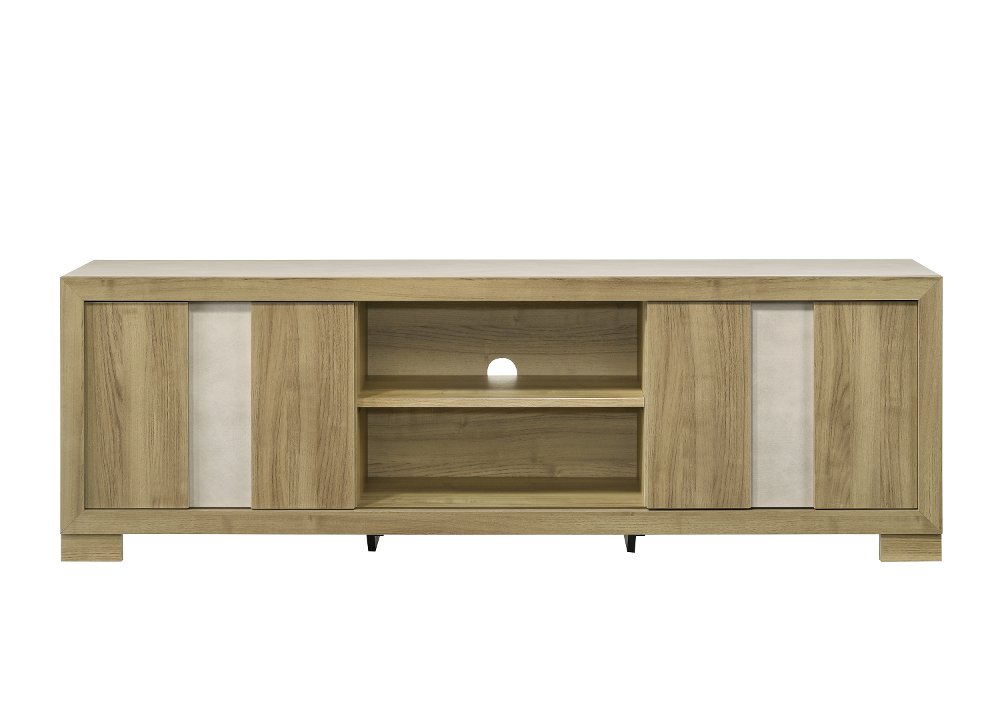 Rangley Brown and White TV Stand