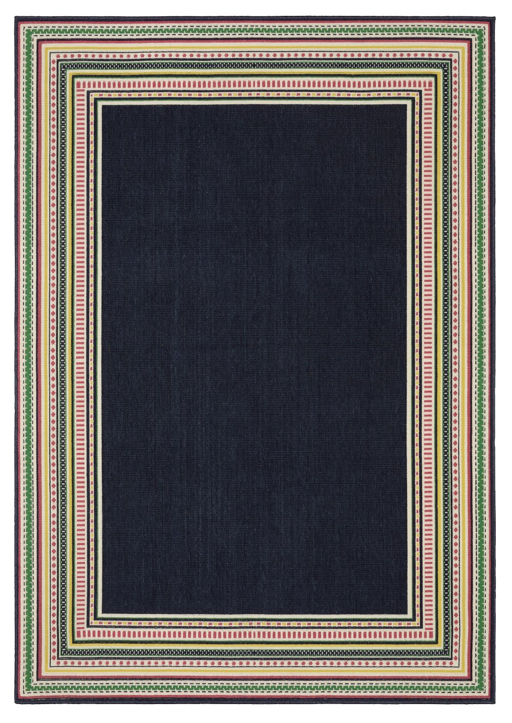 Havana 8 x 10 Navy and Multi Outdoor Area Rug