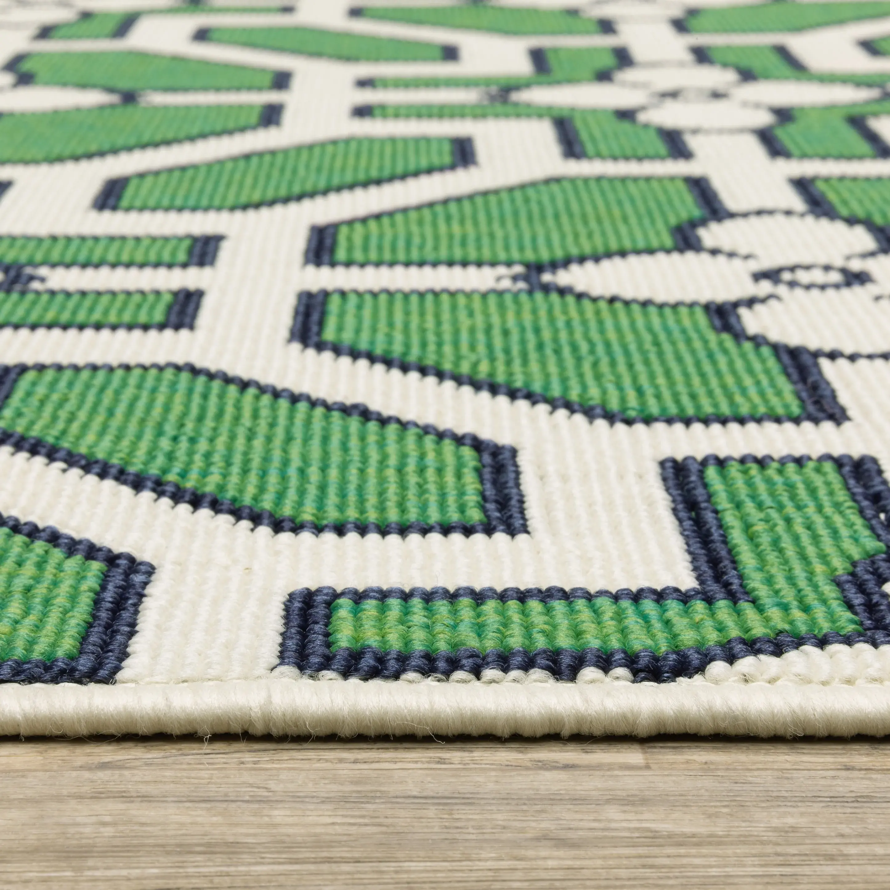Havana 8 x 10 Green and Ivory Outdoor Area Rug-6