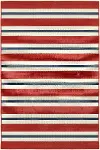 Meridian 8 x 10 Red and Blue Striped Outdoor Patio Rug