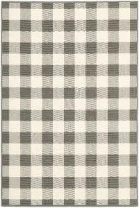 Marina 8 x 11 Gray Gingham Outdoor Area Rug