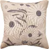 ALH33BEIGE020020 Outdoor Floral Gray and Beige 20  Throw Pillow