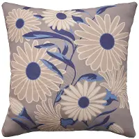 ALH33BLGRY020020 Outdoor Floral Blue and Beige 20  Throw Pillow