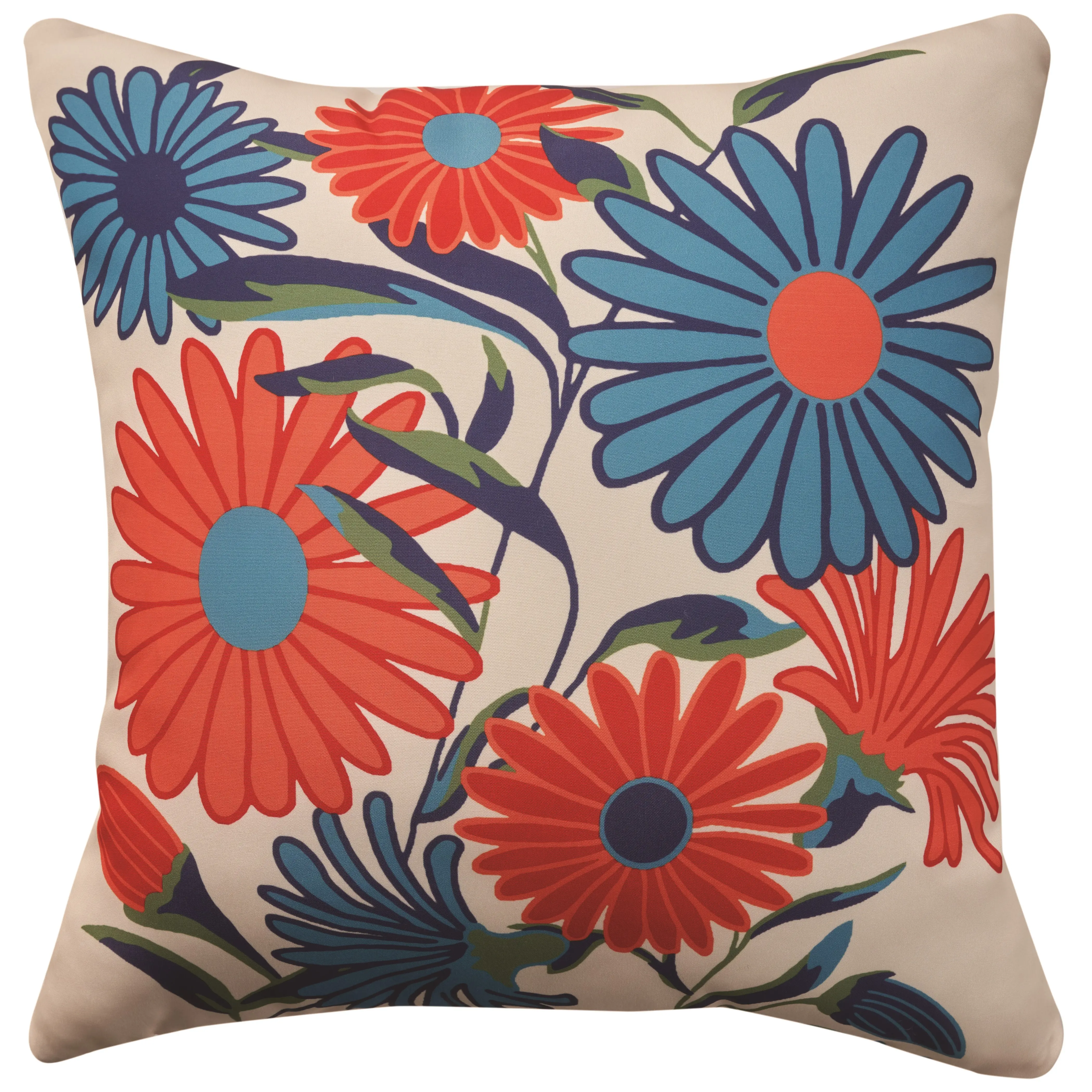 ALH33IVMTC020020 Outdoor Floral Red and Blue 20  Throw Pillow-1