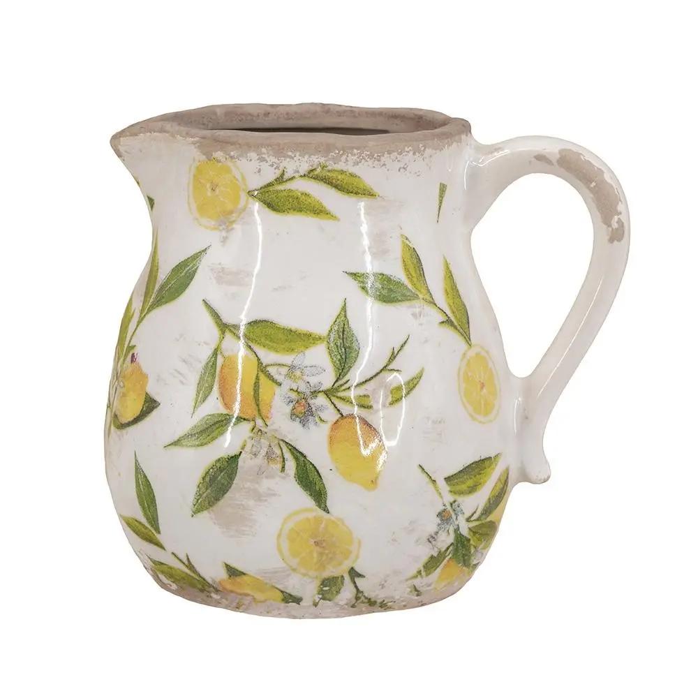 White Ceramic Pitcher Vase-1