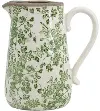 White and Green Ceramic Pitcher Vase