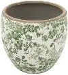 Green Vintage Floral Vase