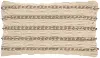 Benji Oblong Light Gray Striped Throw Pillow