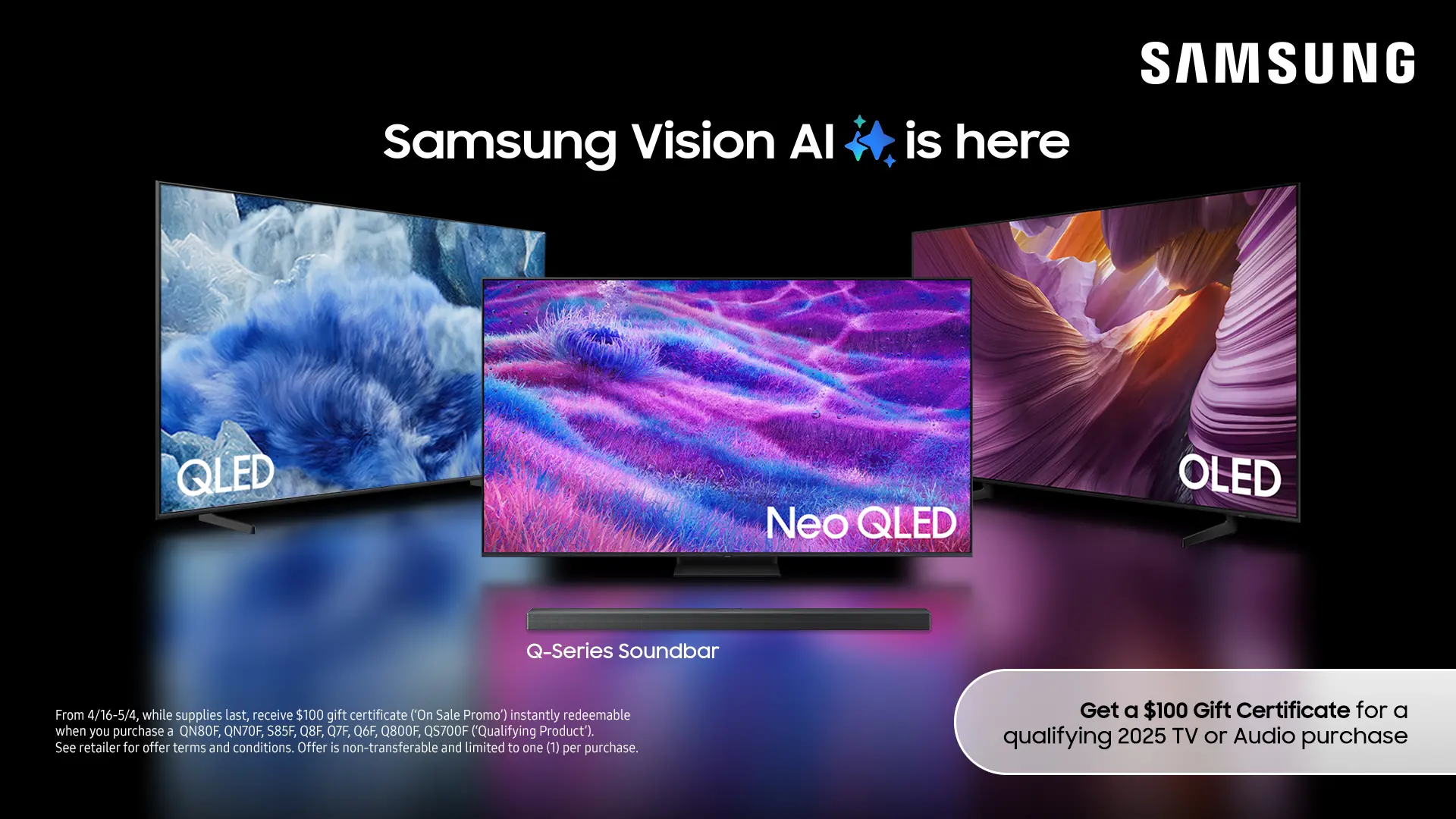 QN65Q8FAAFXZA Samsung 65” QLED Q8F 4K Samsung Vision AI Smart TV-2