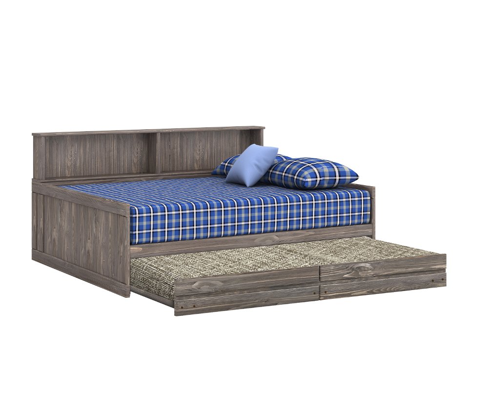 B-Two Jr. Roomsaver Driftwood Gray Full Trundle Bed