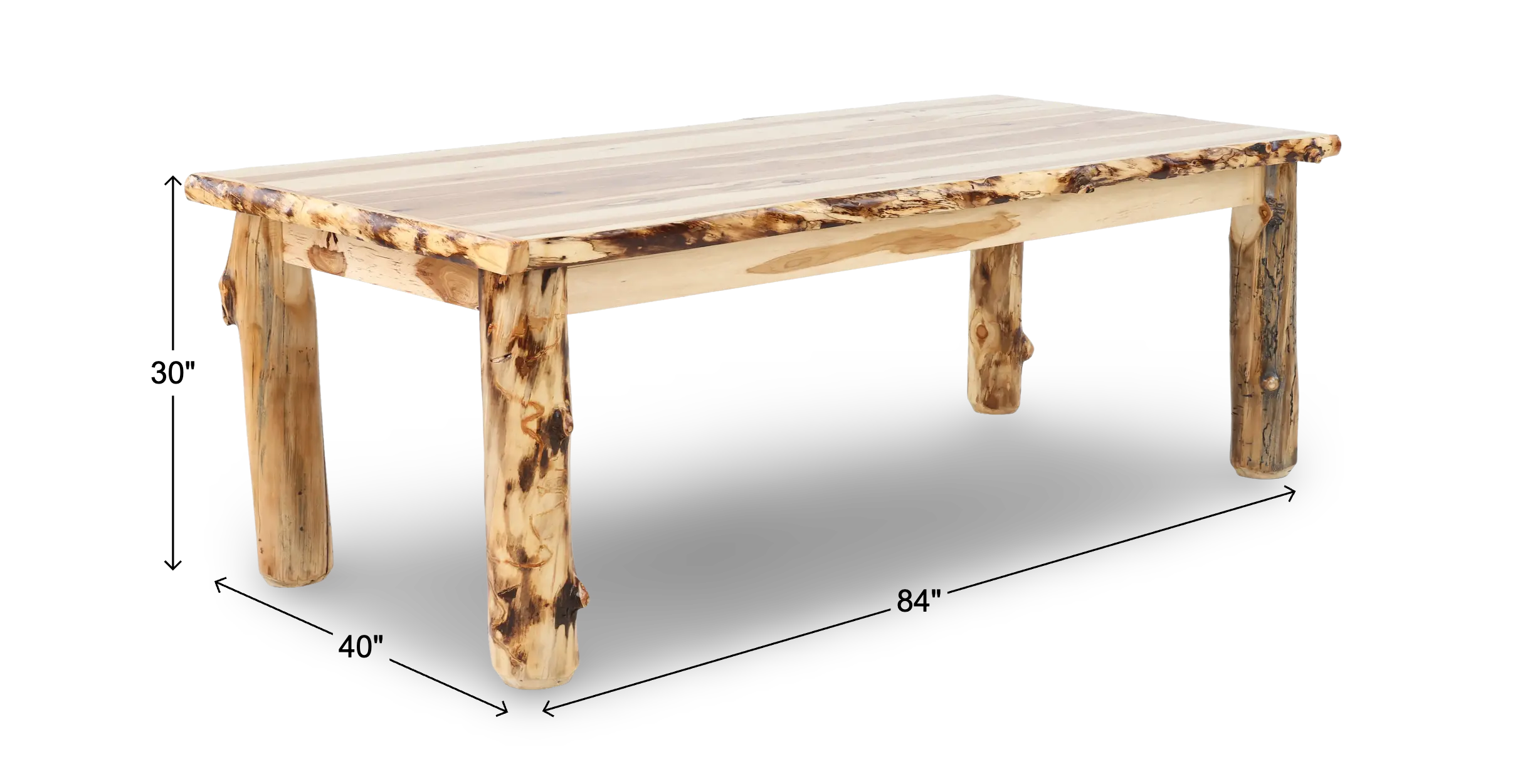 Aspen Natural Log Dining Table-3