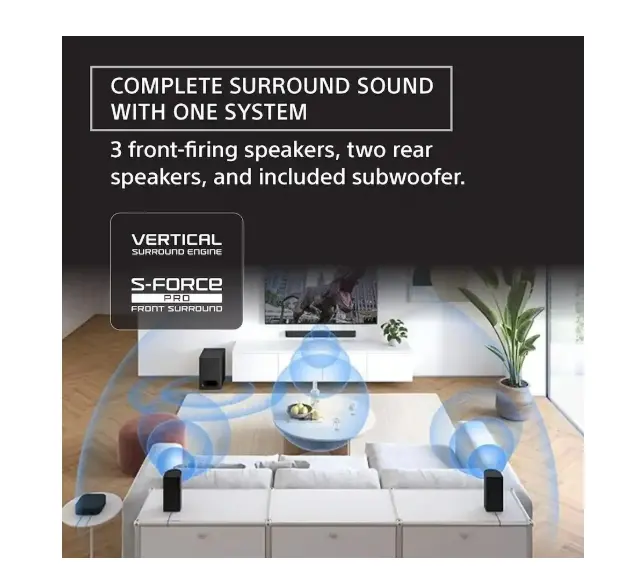 HTB600 Sony Black BRAVIA Theater Bar 6, 3.1.2ch with Wireless Subwoofer, Dolby Atmos-9