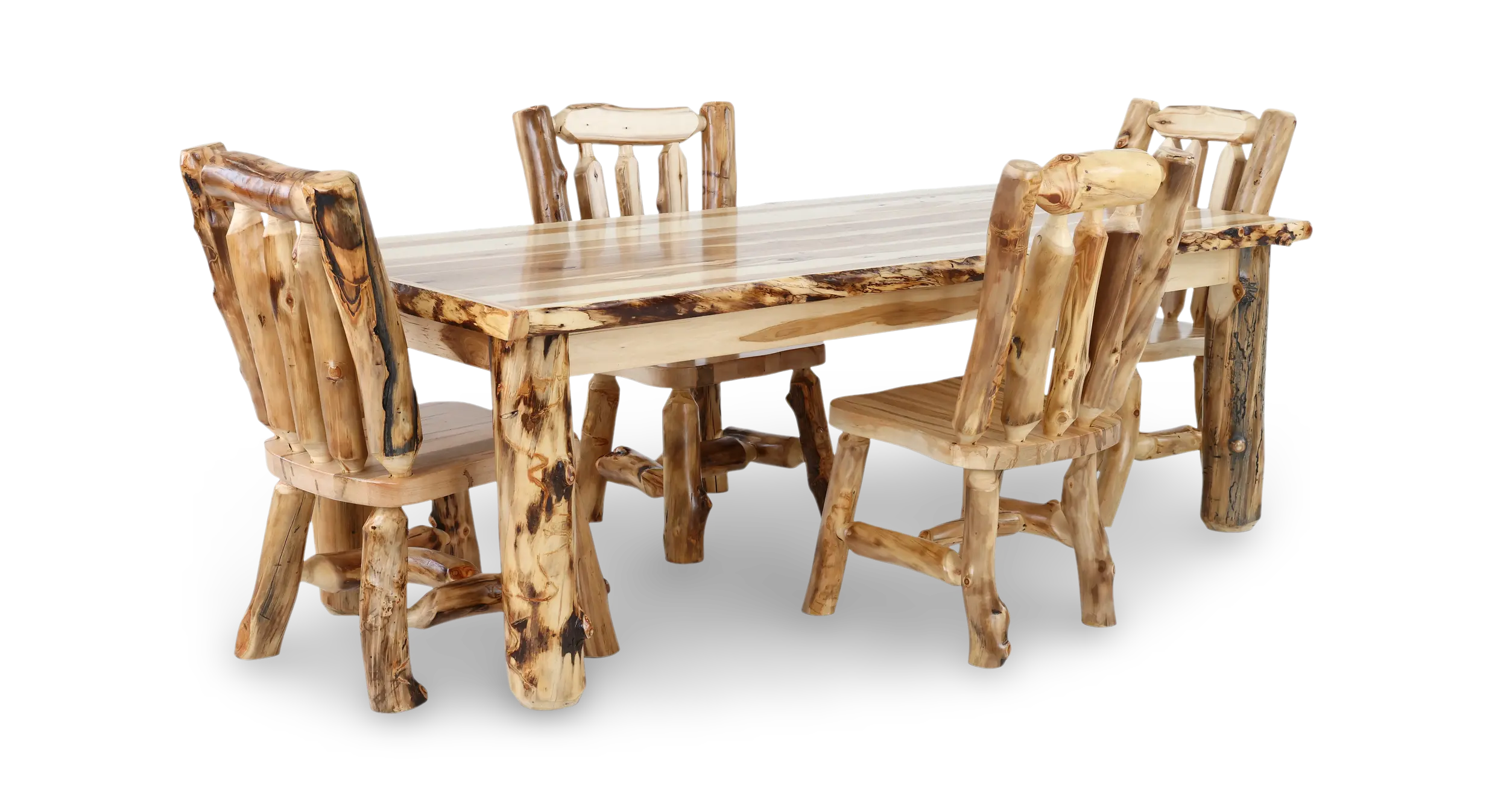 Aspen Natural Log 5-Piece Dining Set-1