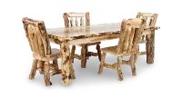 Aspen Natural Log 5-Piece Dining Set