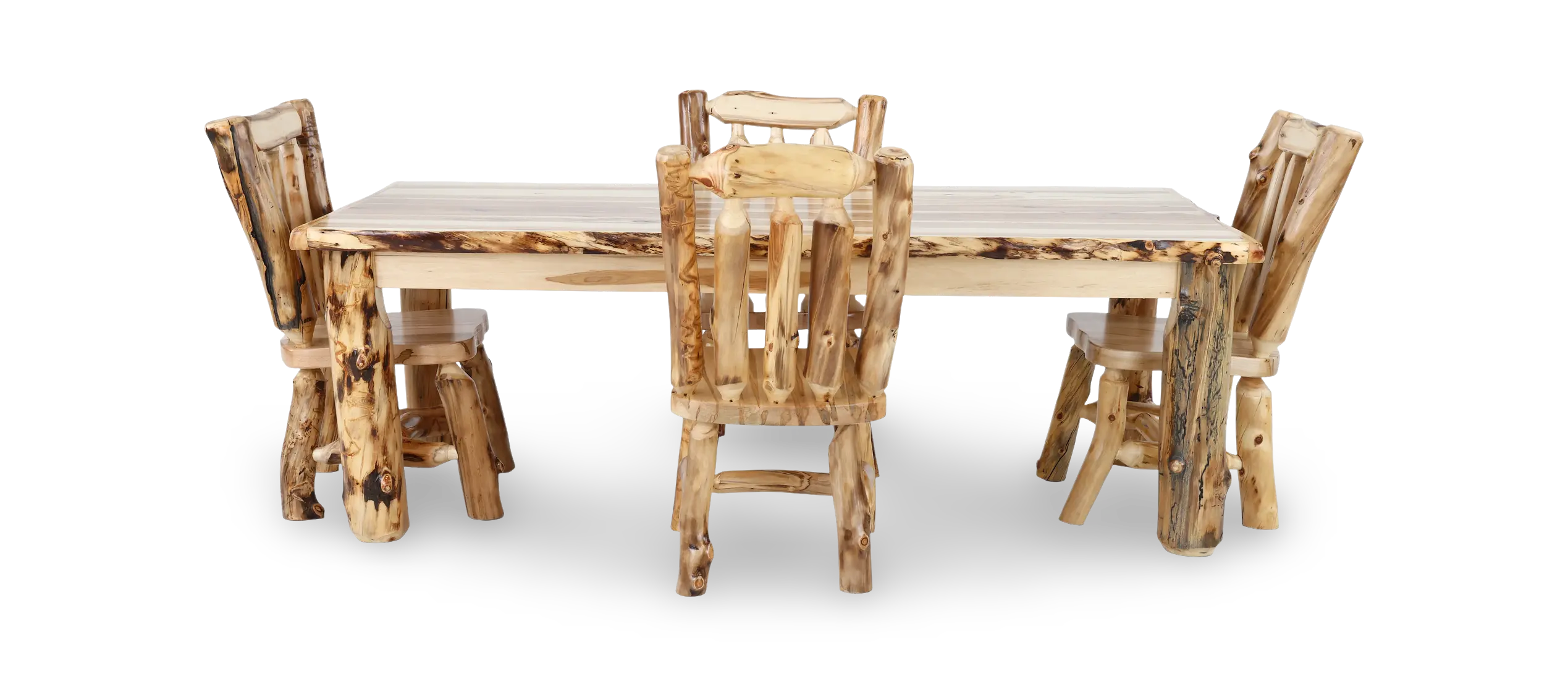 Aspen Natural Log 5-Piece Dining Set-4