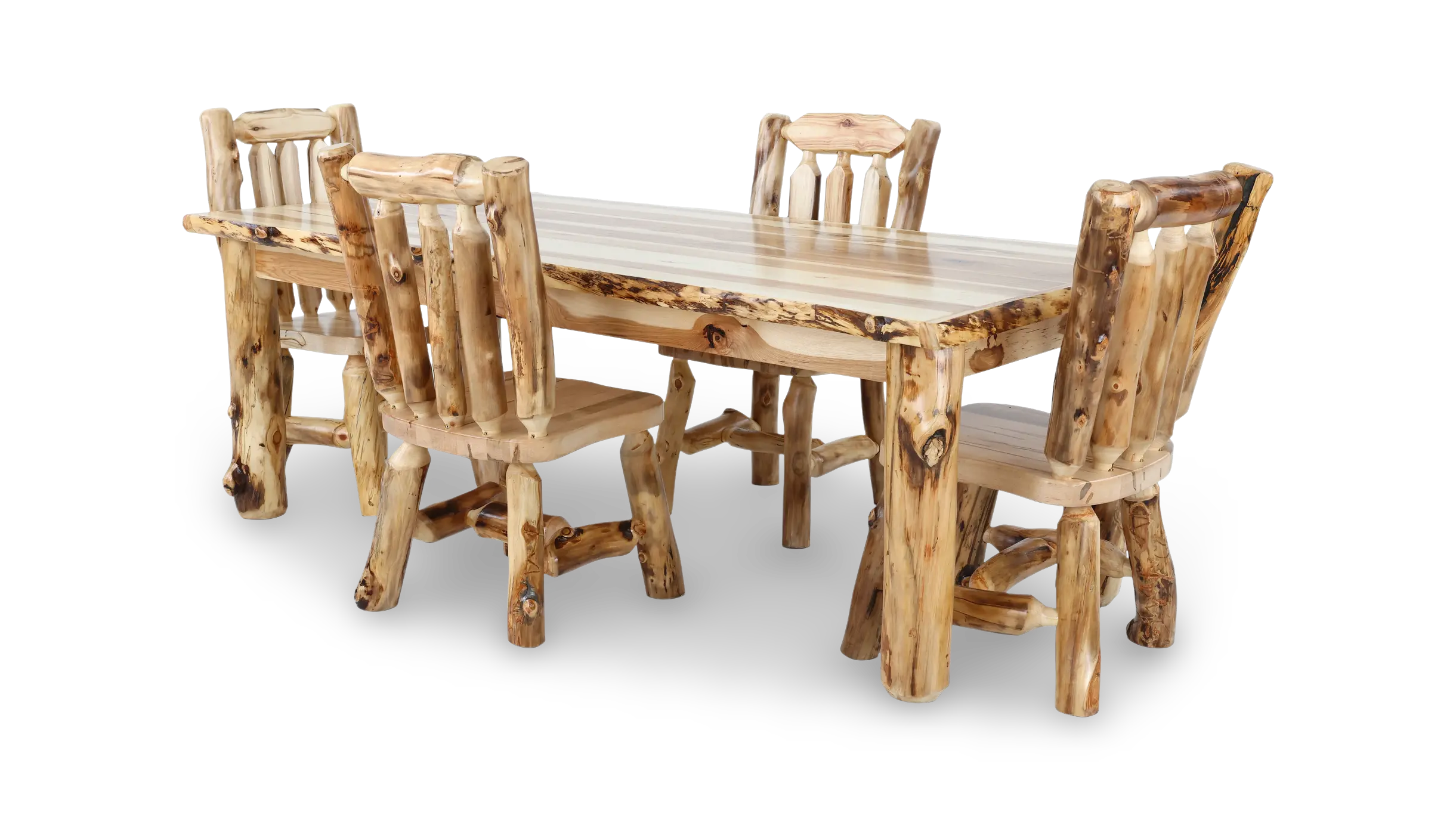 Aspen Natural Log 5-Piece Dining Set-5