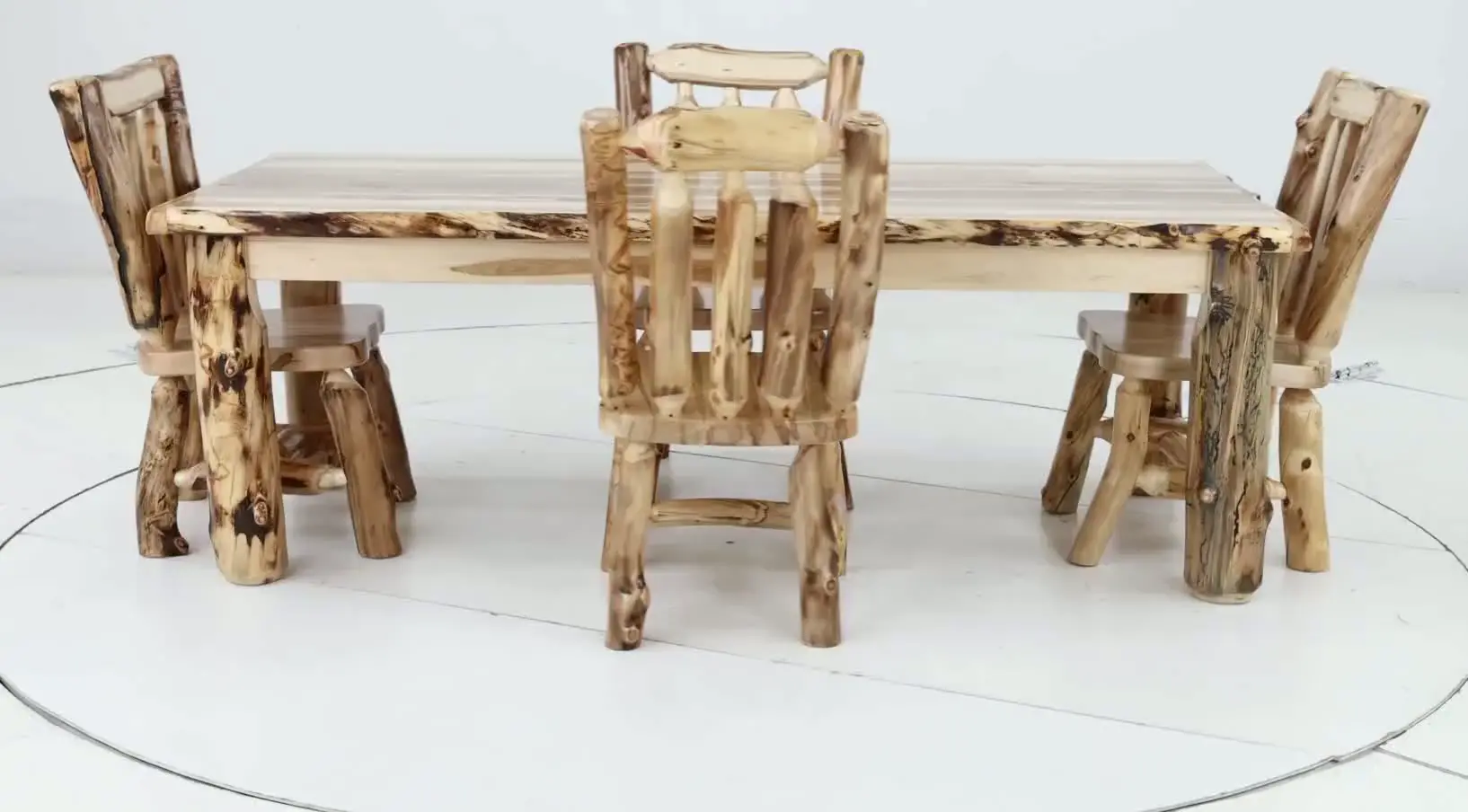 Aspen Natural Log 5-Piece Dining Set-8