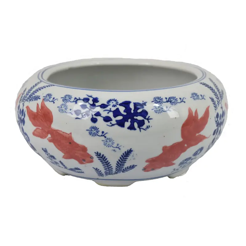 Koi Coral and Blue Decorative Bowl