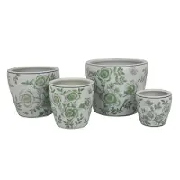 Fauna Extra Small Green and White Planter