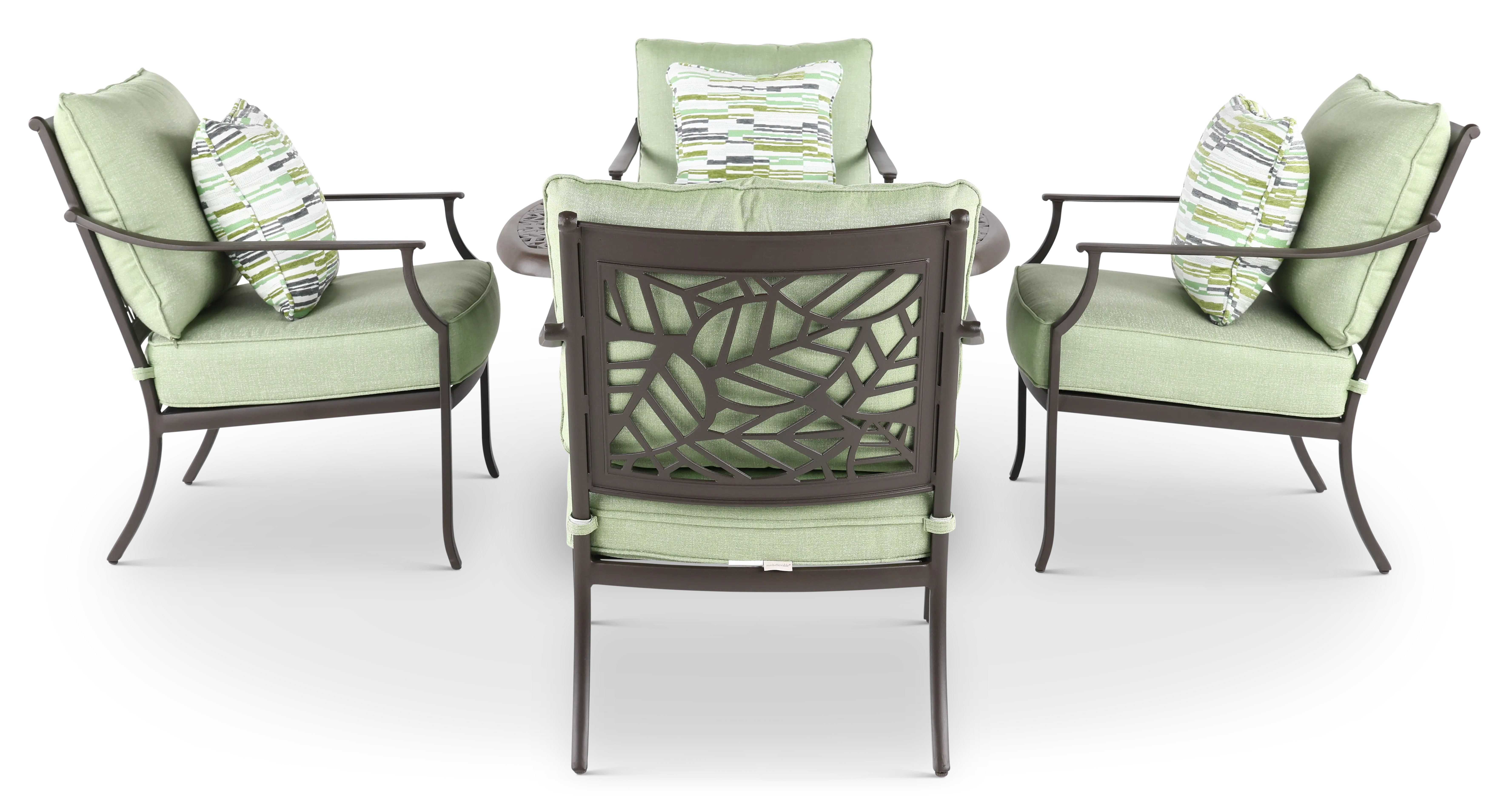 KIT:5PC-THURSTON-FP-CLB Thurston 5 Piece Gray and Green Firepit and Club Chair Patio Set-4