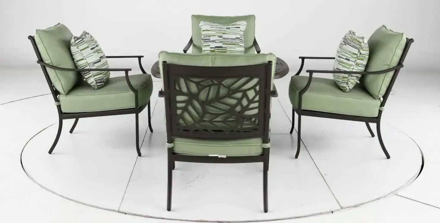 KIT:5PC-THURSTON-FP-CLB Thurston 5 Piece Gray and Green Firepit and Club Chair Patio Set-5