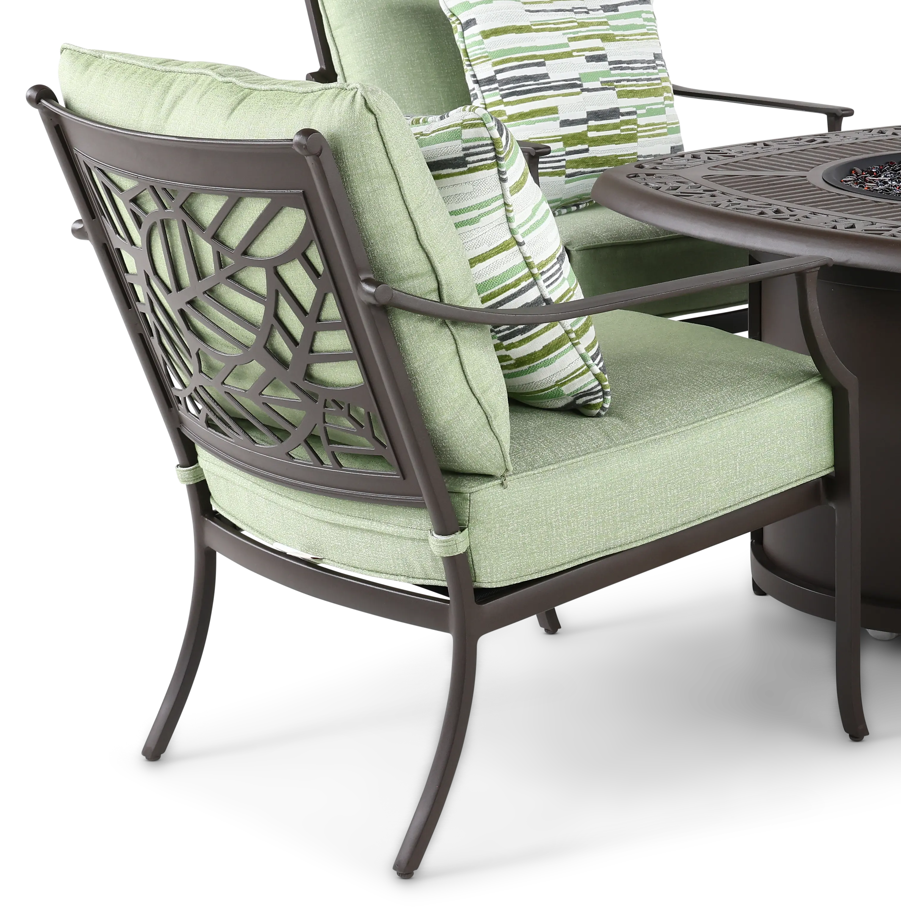 KIT:5PC-THURSTON-FP-CLB Thurston 5 Piece Gray and Green Firepit and Club Chair Patio Set-6