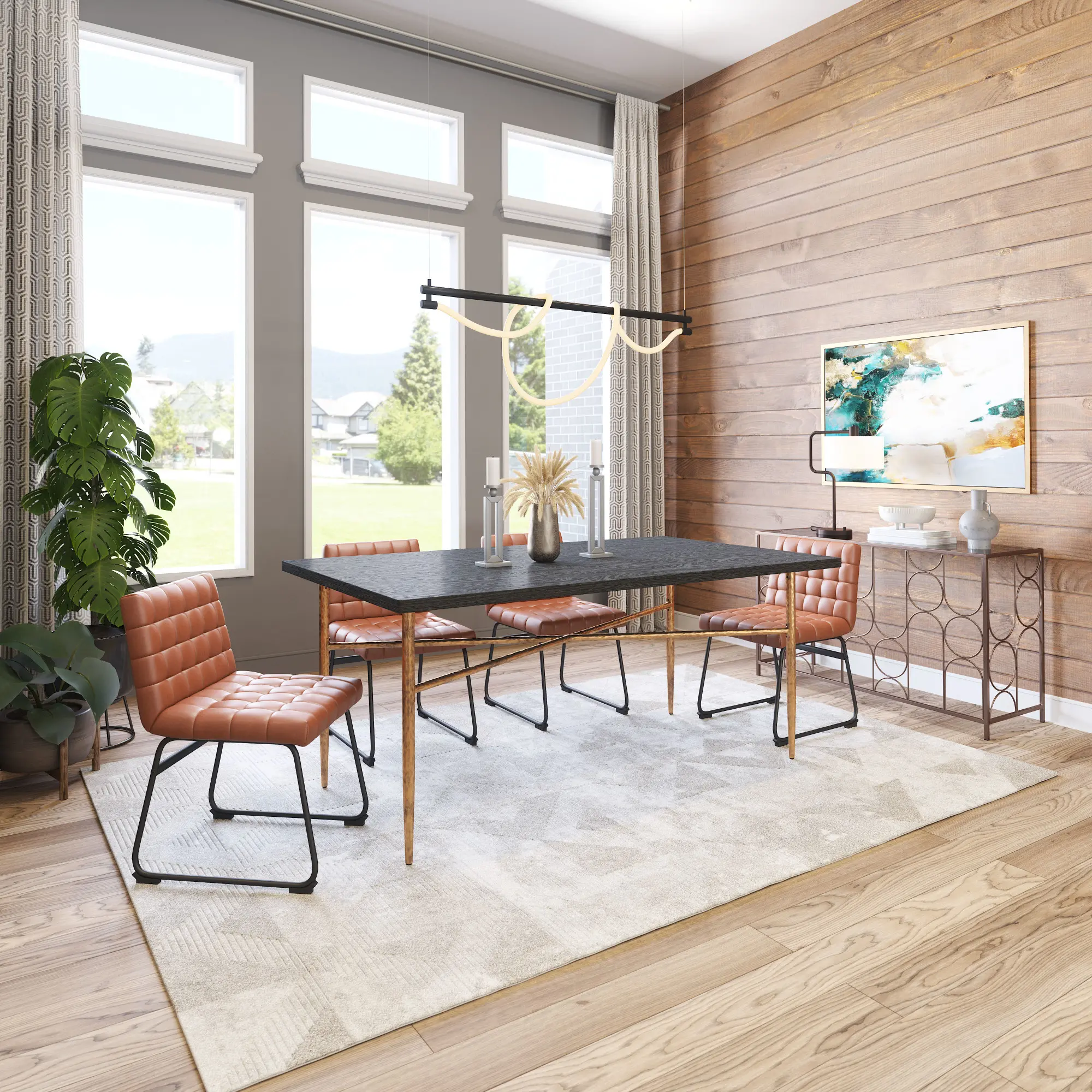 Nola Black and Bronze Dining Table-2