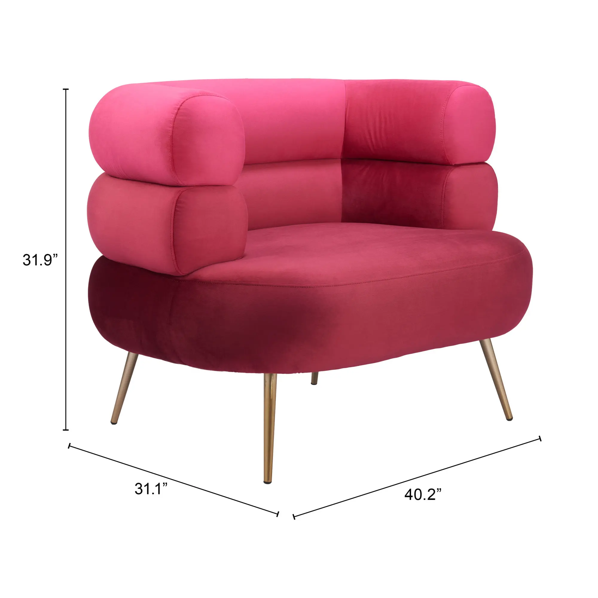 Aeris Red Velvet Accent Chair-9