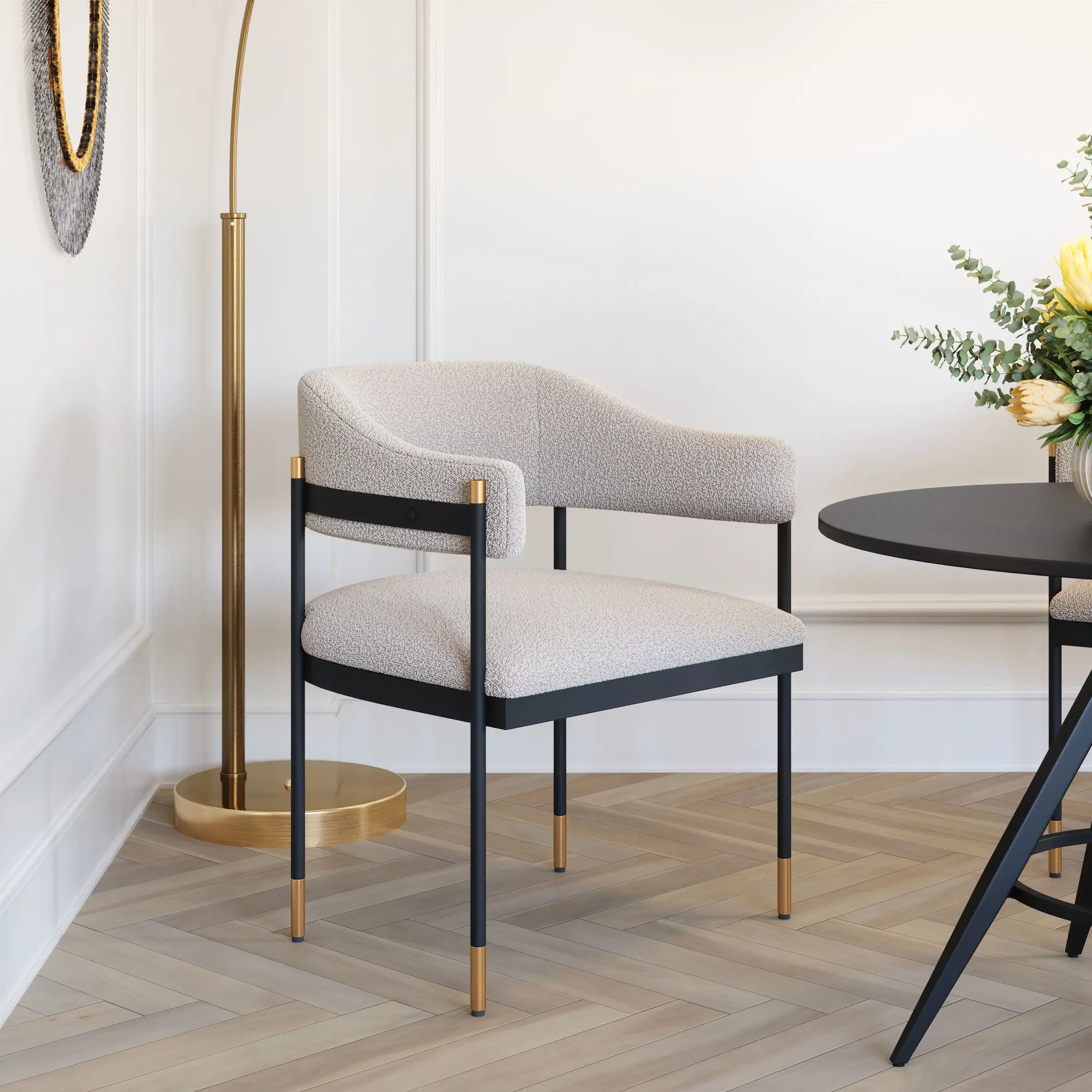 Zane Misty Gray Upholstered Dining Chair-2