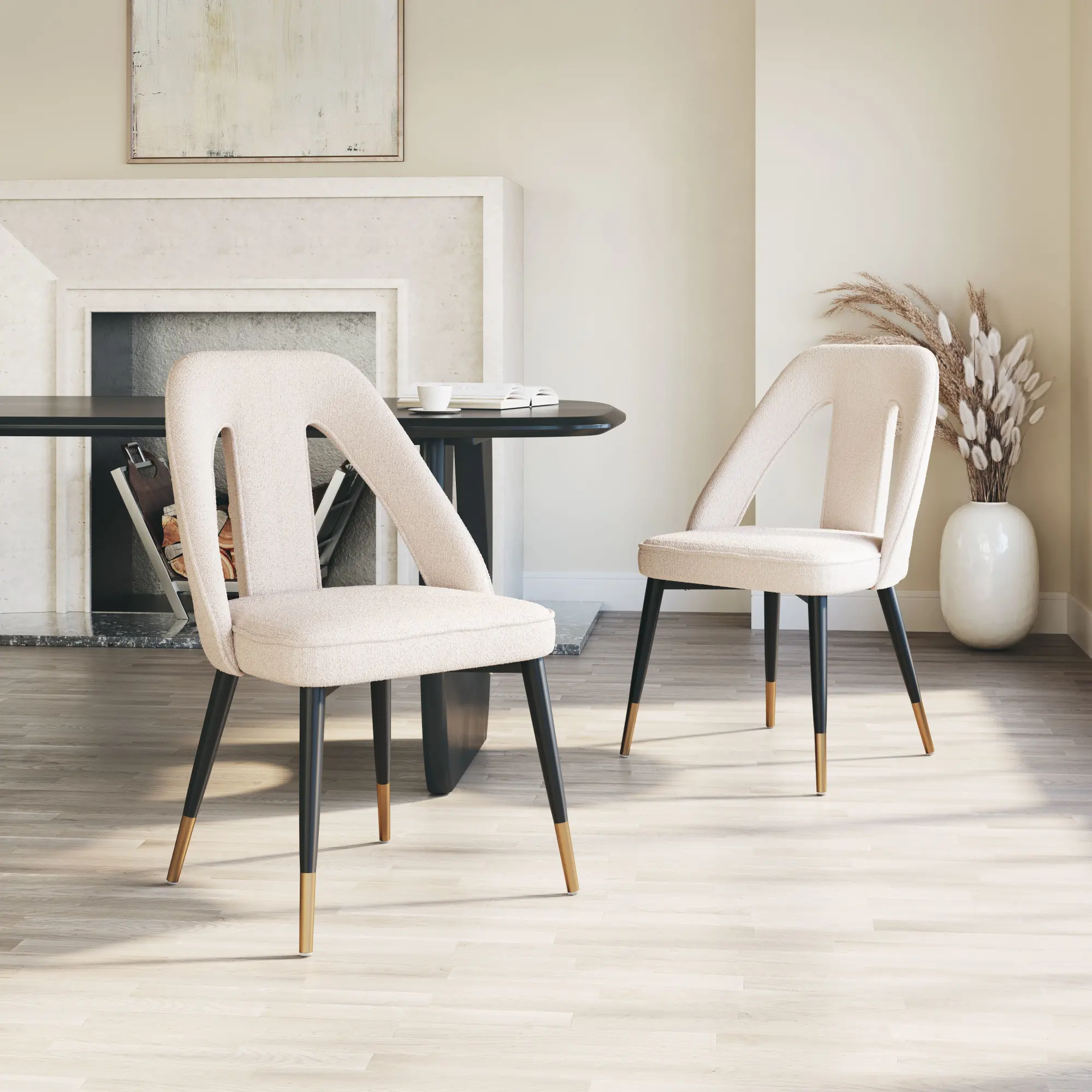 Arlo Ivory Upholstered Dining Chair-2