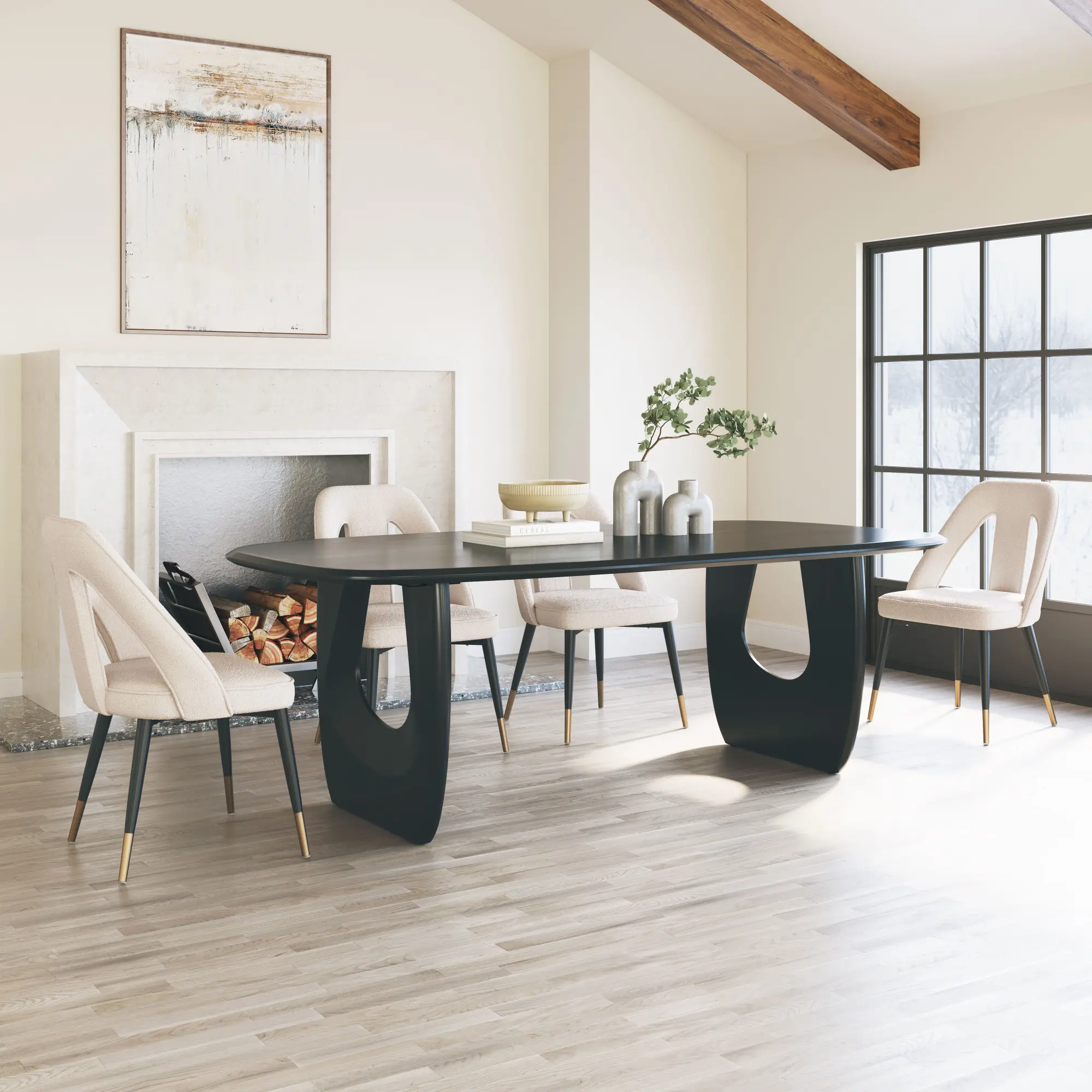 Arlo Ivory Upholstered Dining Chair-4