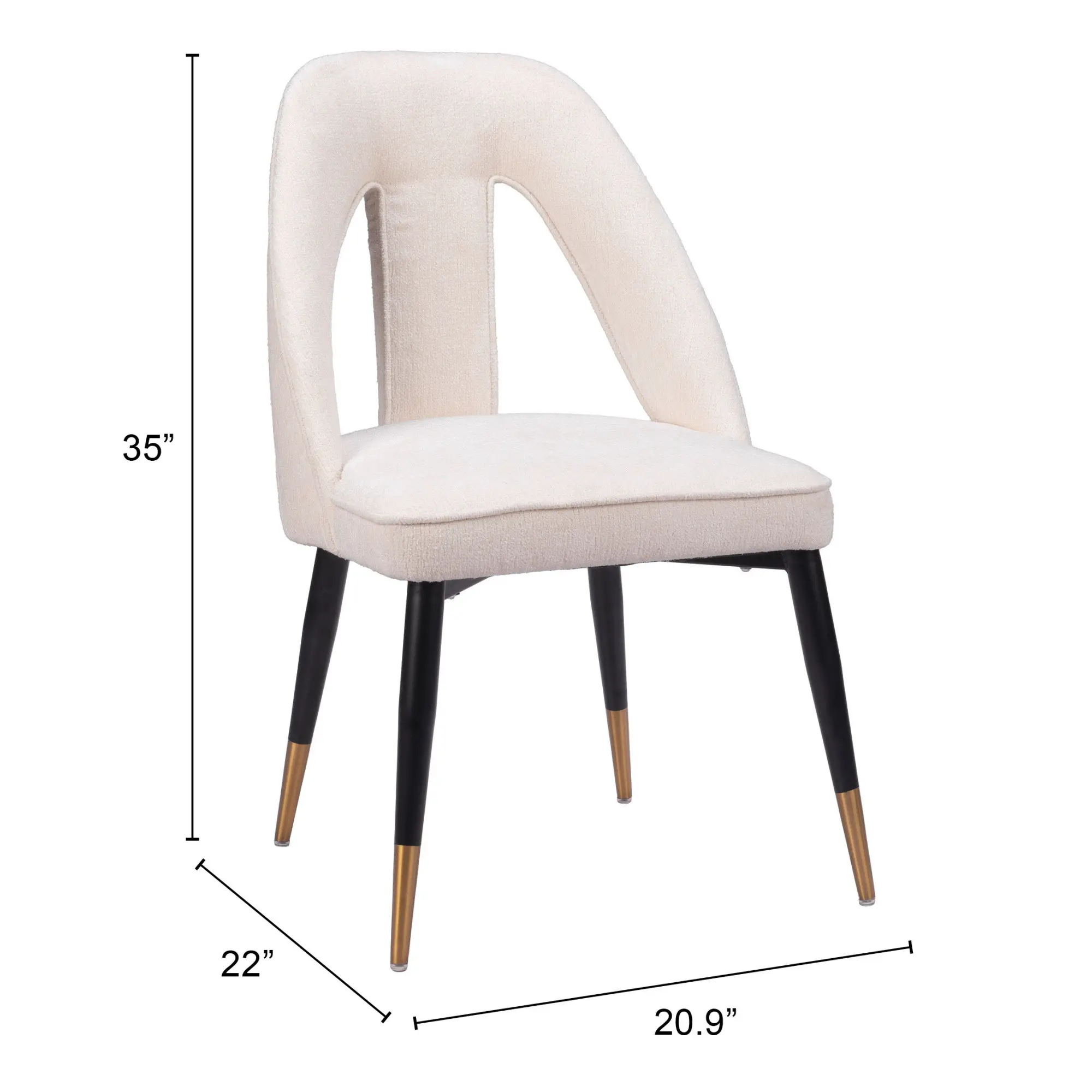 Arlo Ivory Upholstered Dining Chair-3