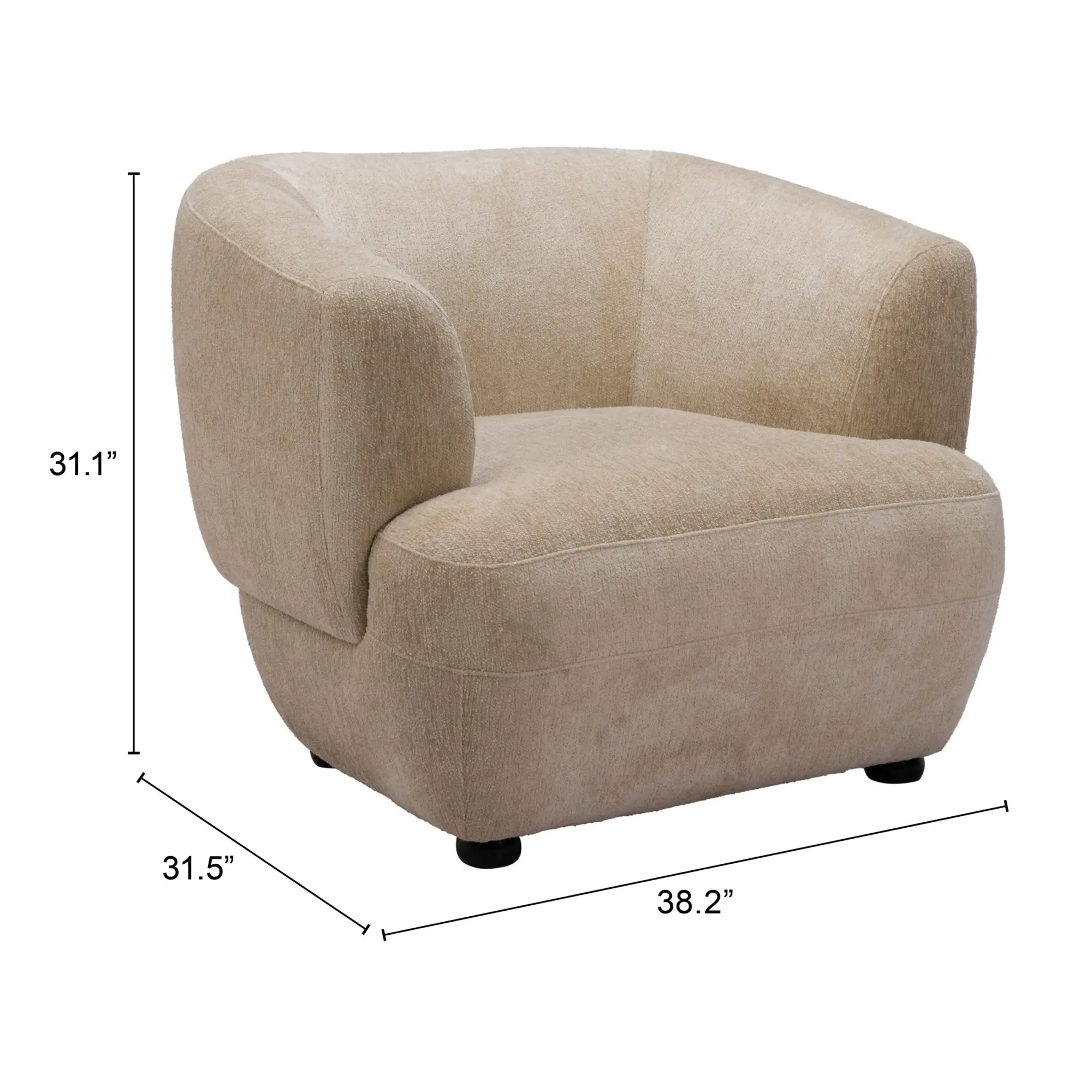 Bennett Golden Beige Velvet Accent Chair-9