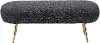 Crescent Glitter Black Upholstered Bench