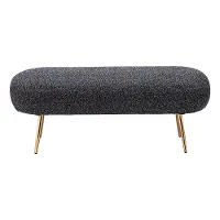 Crescent Glitter Black Upholstered Bench