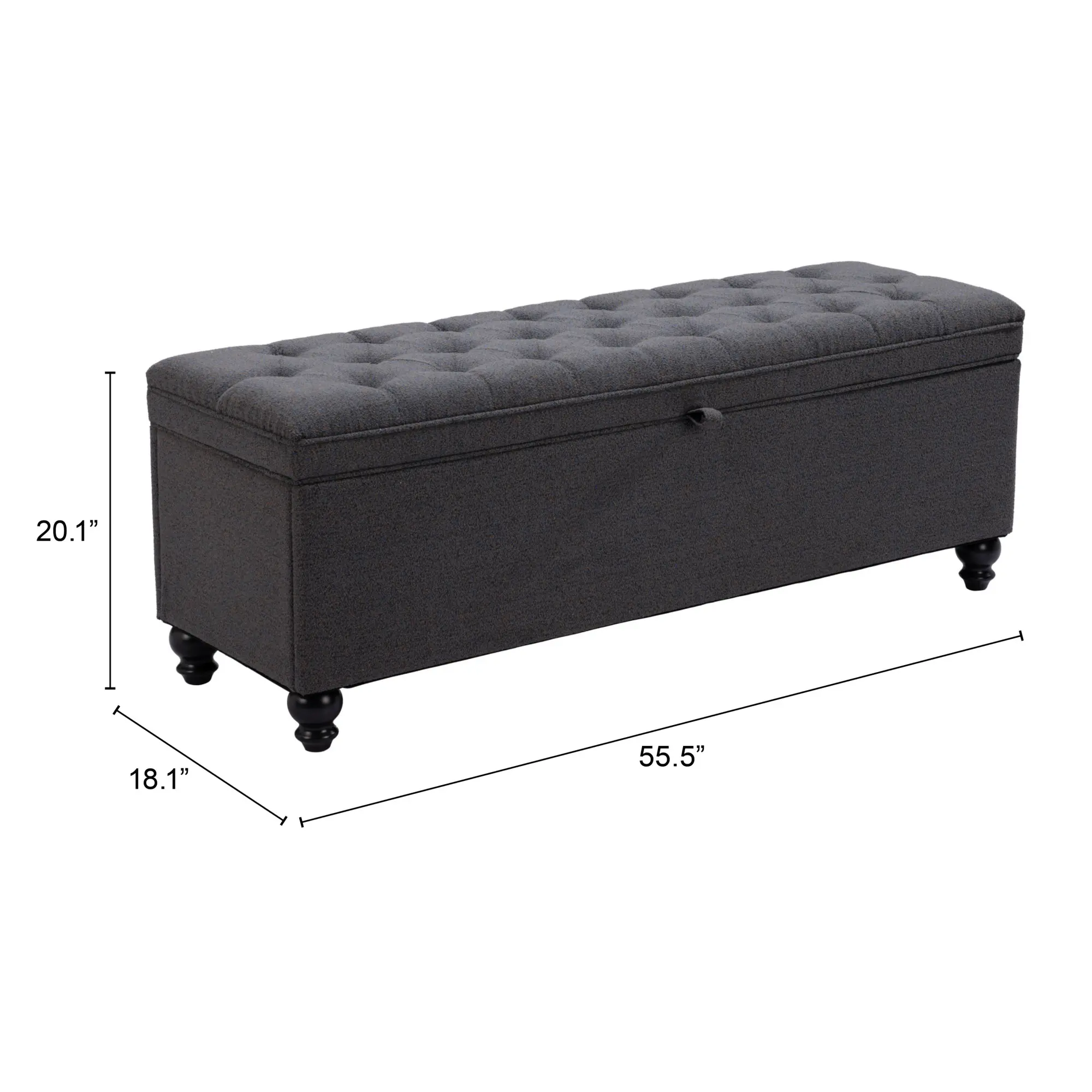 Hamilton Gravel Gray Storage Bench-6