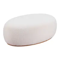 Amara Cream Sherpa Oval Ottoman