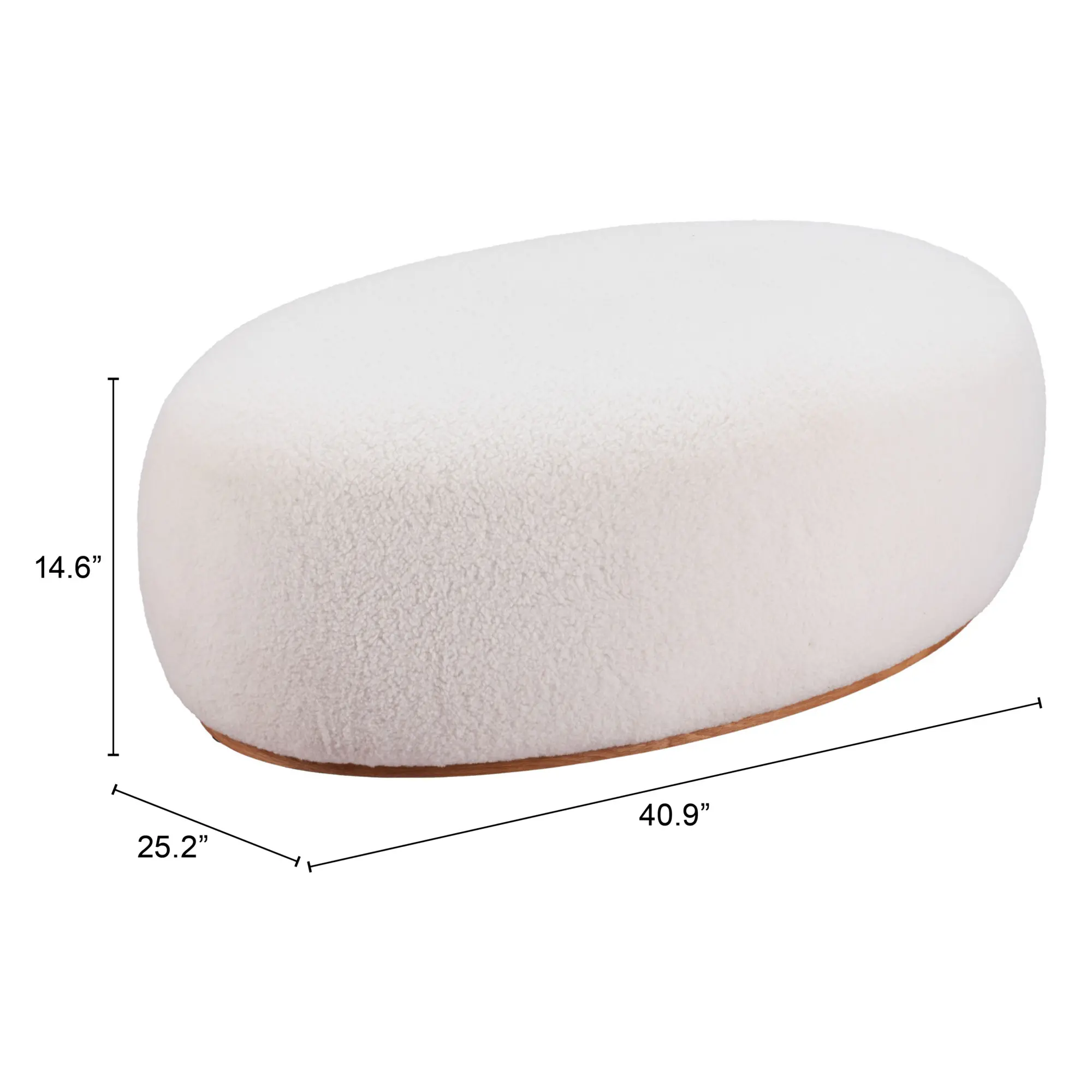 Amara Cream Sherpa Oval Ottoman-3