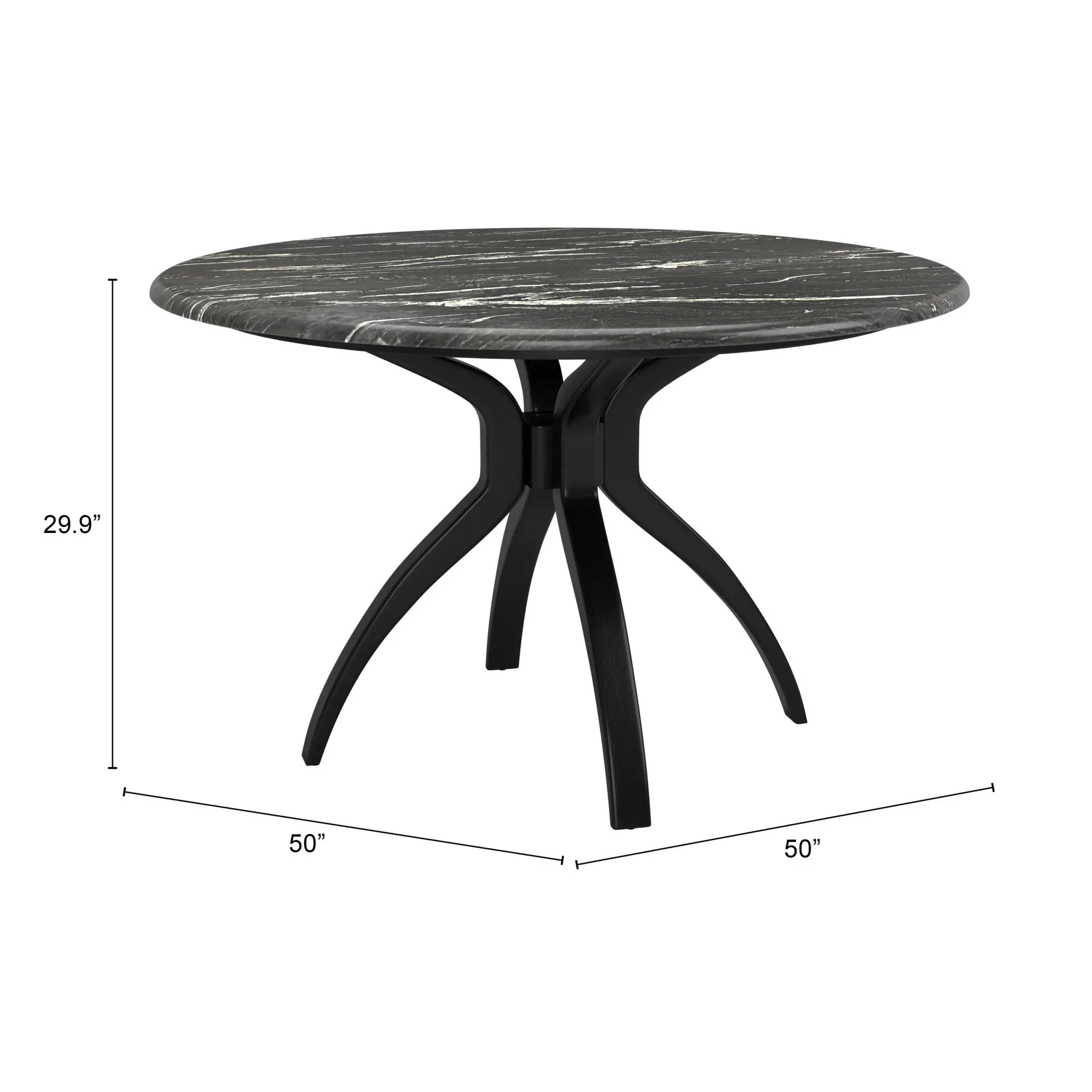 Suna Black Faux Marble Dining Table-8