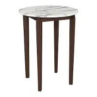 Violet White Faux Marble Bar Table
