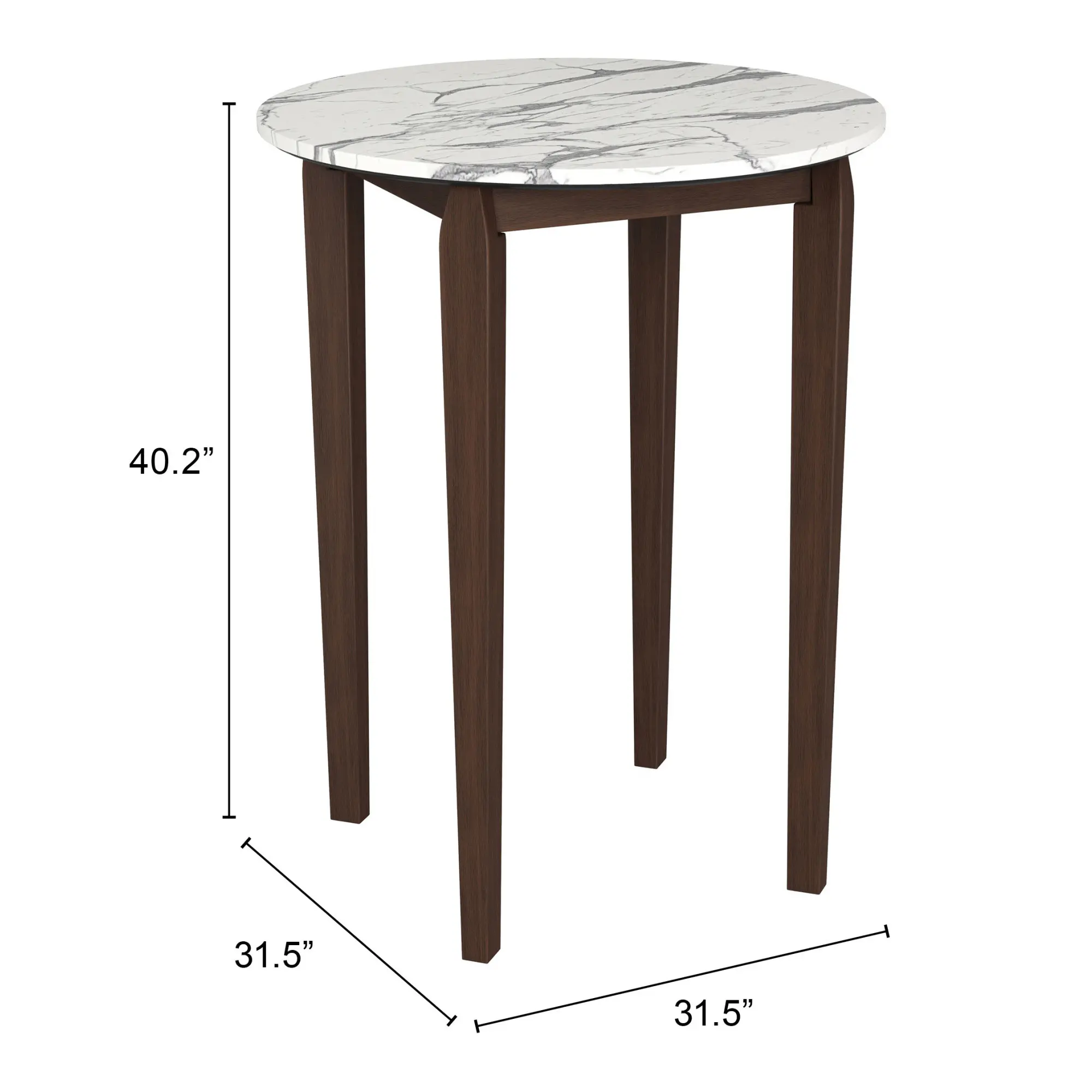 Violet White Faux Marble Bar Table-6