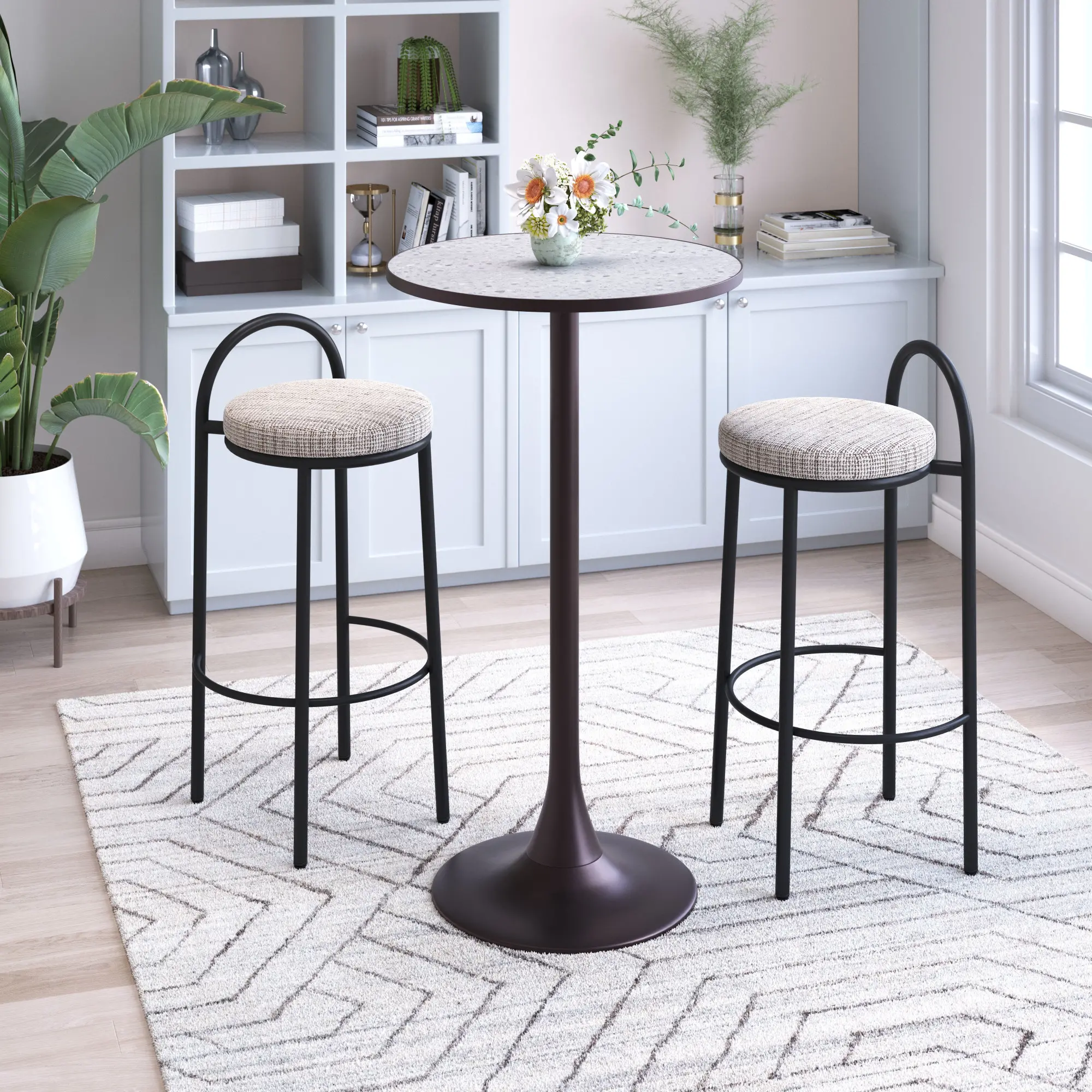 Sable Beige Tweed Barstools, Set of 2-2