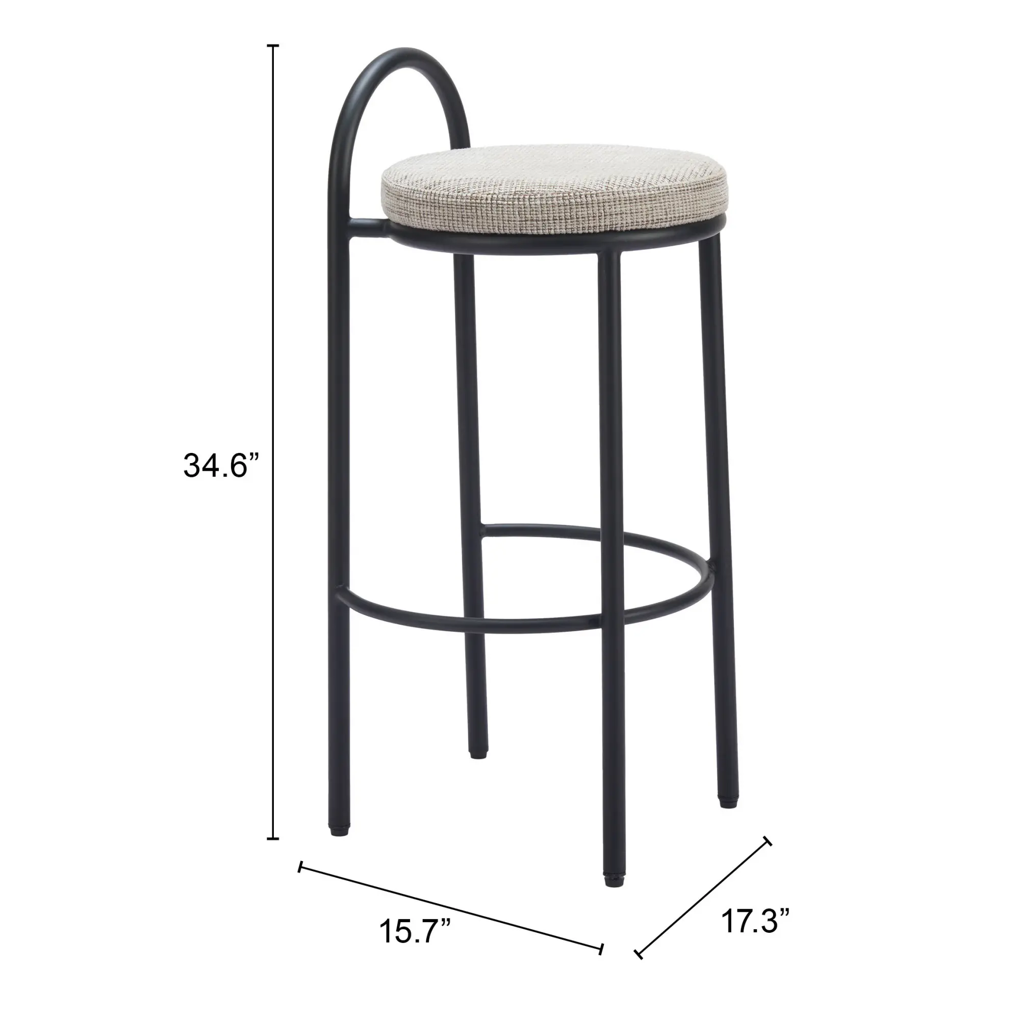 Sable Beige Tweed Barstools, Set of 2-9