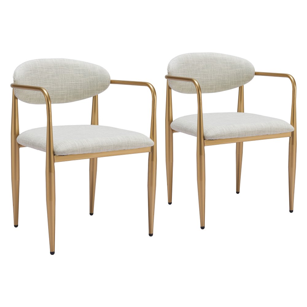 Zale Quill Gray Dining Chairs Set of 2