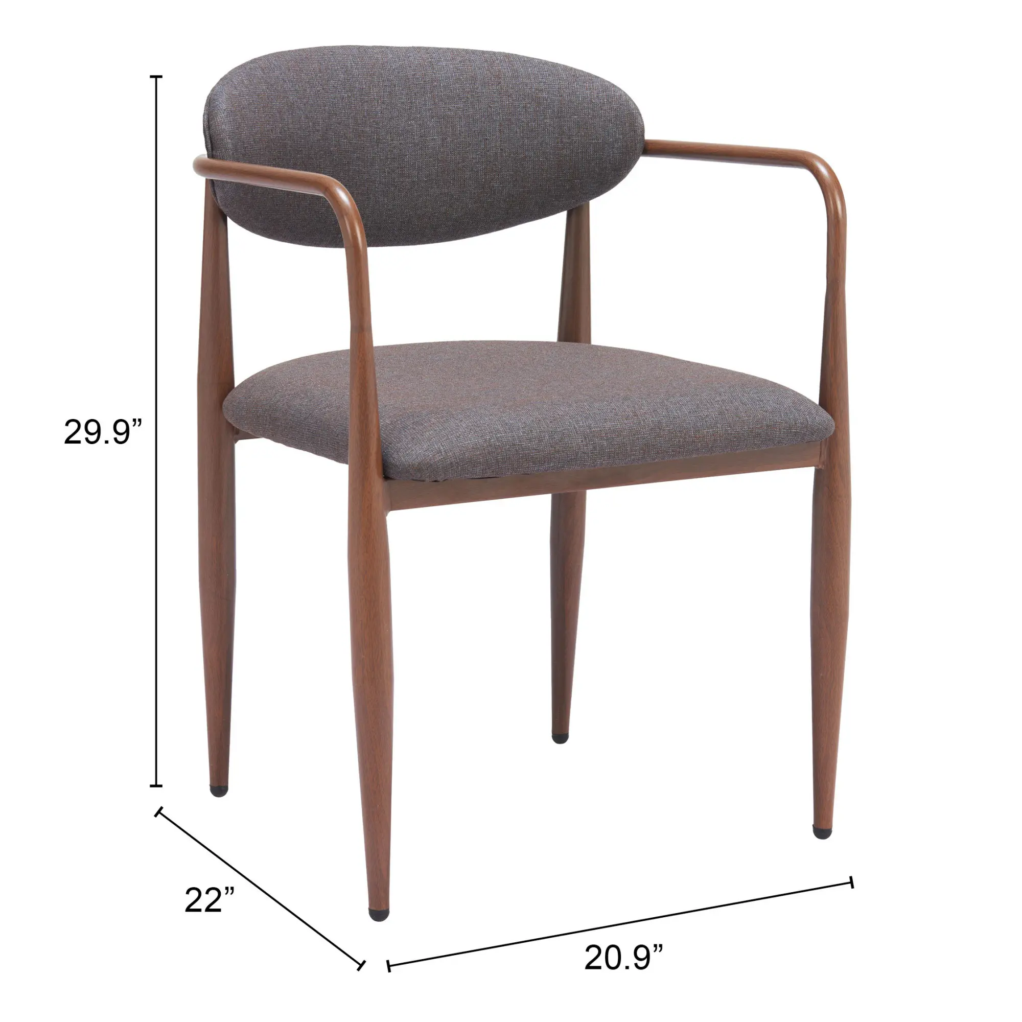 Zale Truffle Gray Dining Chairs, Set of 2-10