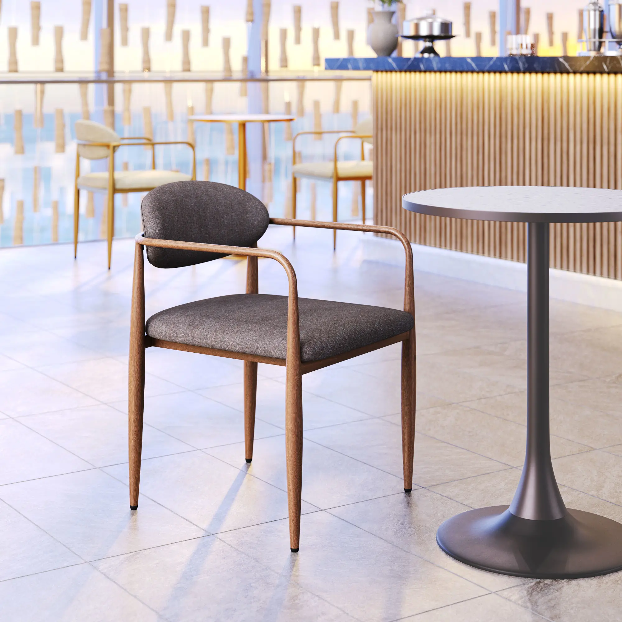 Zale Truffle Gray Dining Chairs, Set of 2-3