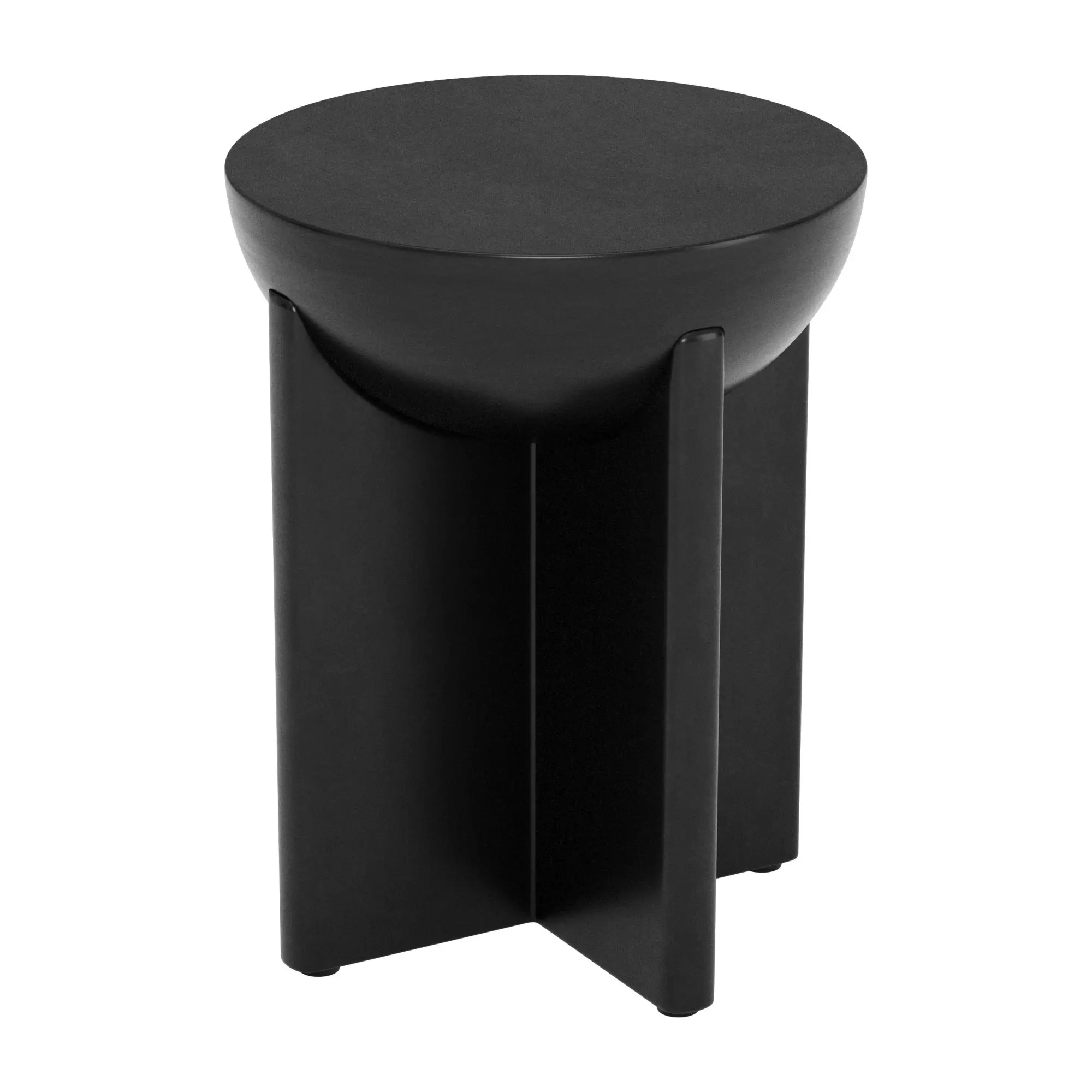 Tulsa Black Round Side Table-1