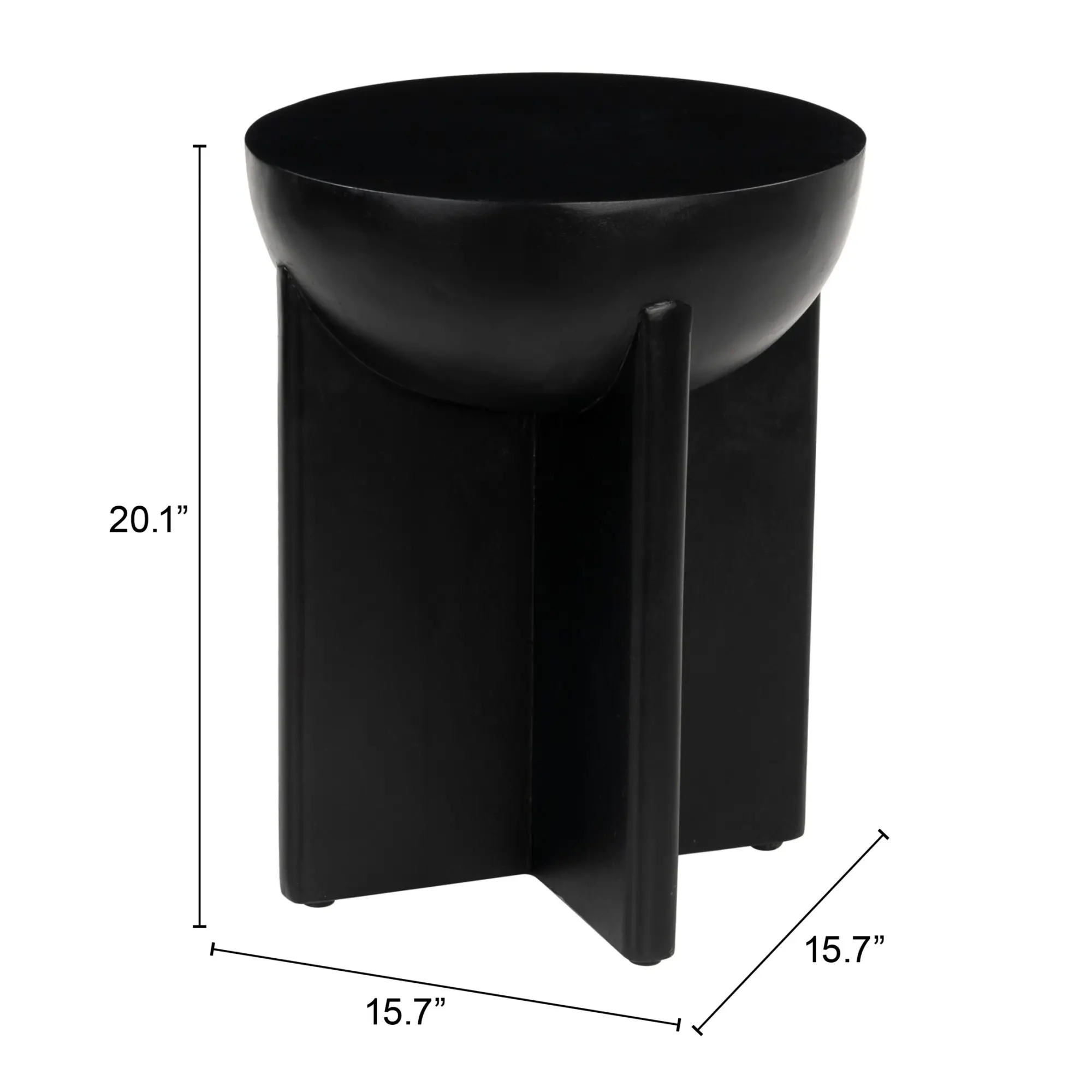 Tulsa Black Round Side Table-7