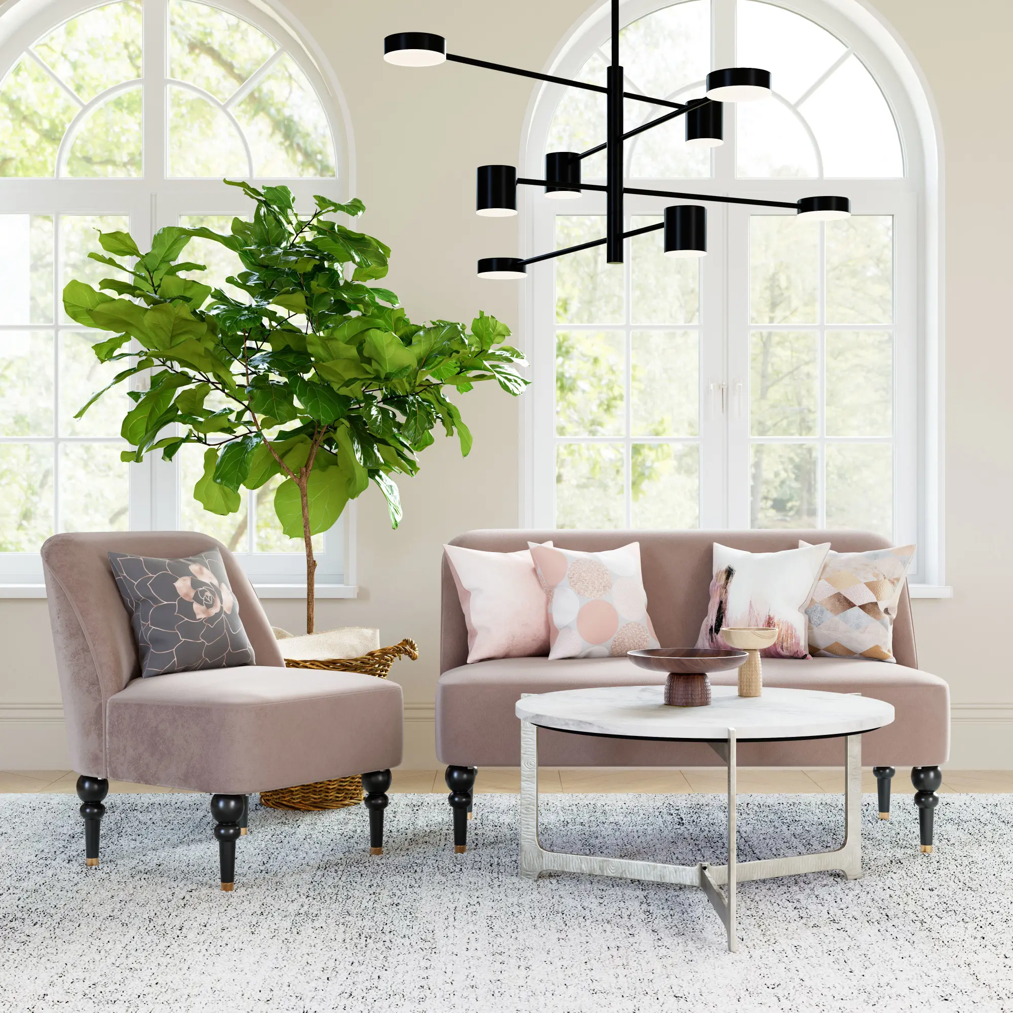 Bardon White and Silver Coffee Table-3