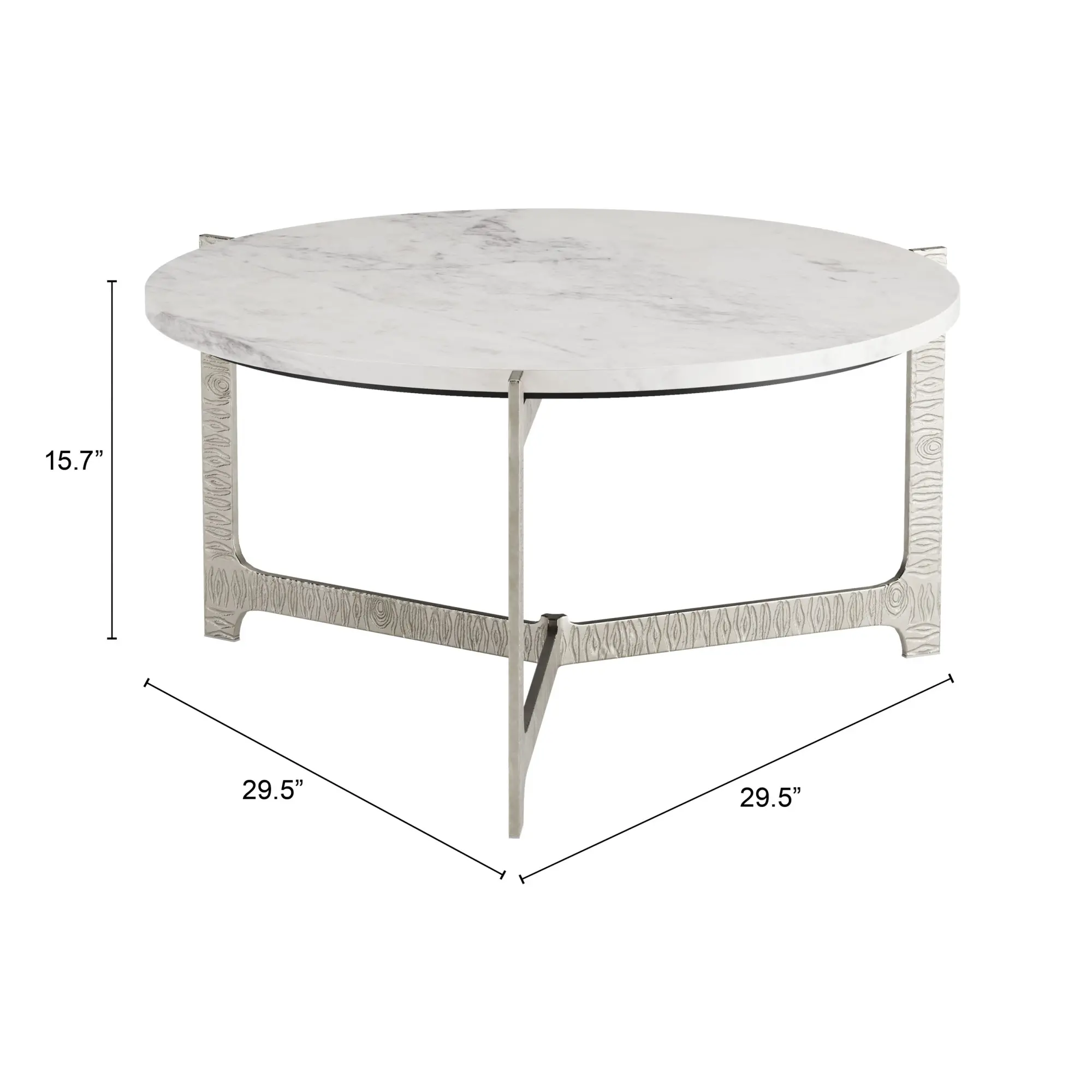 Bardon White and Silver Coffee Table-7